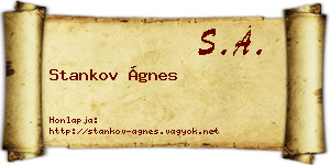 Stankov Ágnes névjegykártya